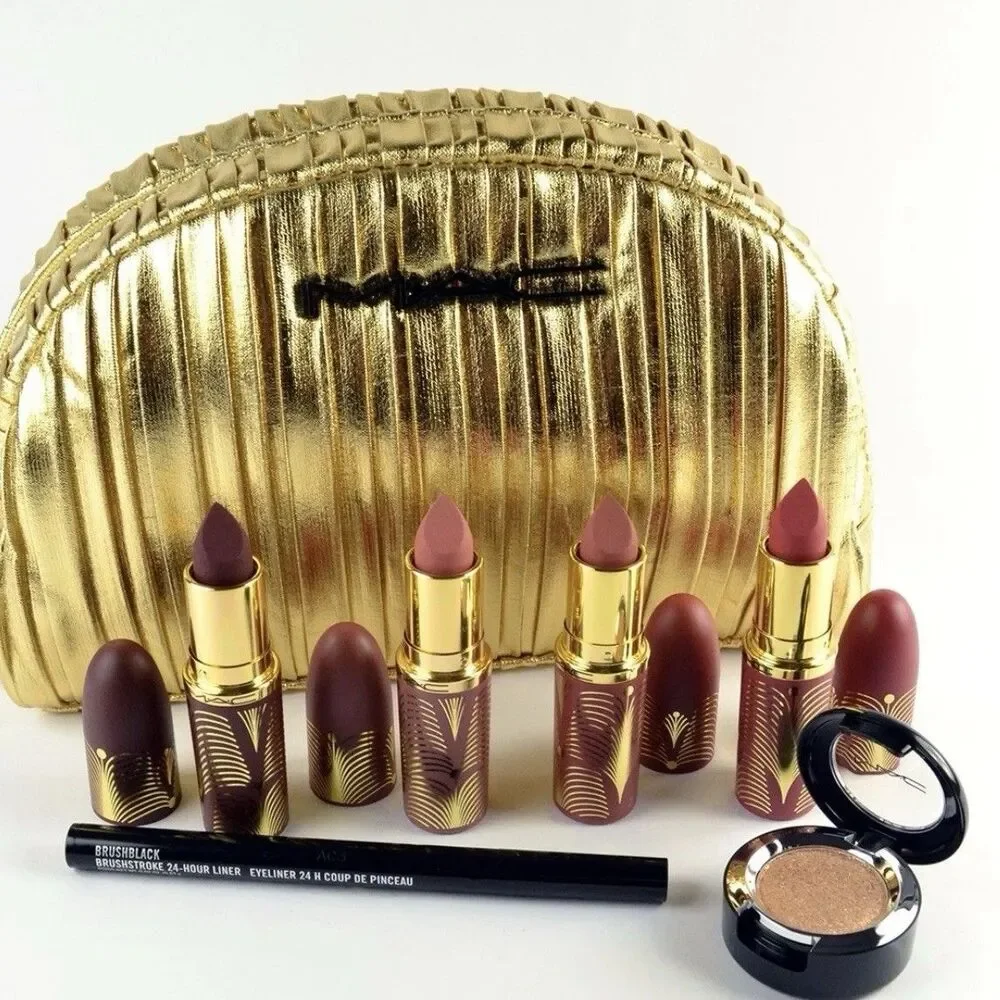 Mac 6 Pieces Must-Have Eye Lip Kit: Fullsize 4 Lipsticks Dazzleshadow Eyeliner
